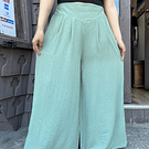 Palazzo crepé verde menta pretina elasticada