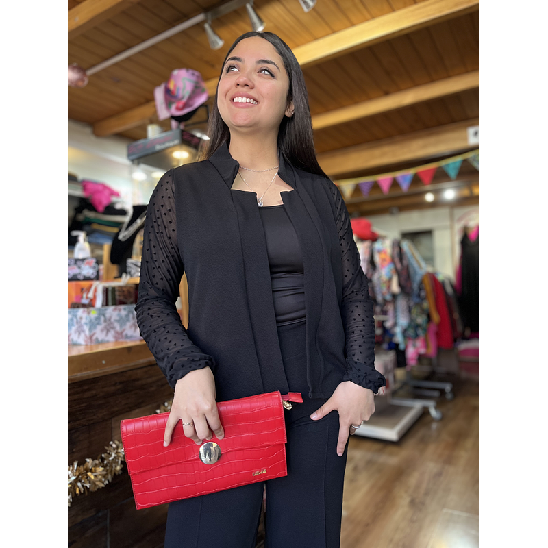 Blazer Andrea negro mangas transparencia corazon