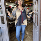 Polera espalda mandala negro manga globo