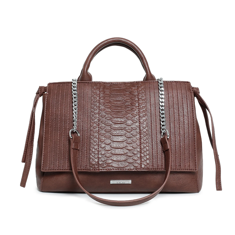 Cartera Lilas café texturas