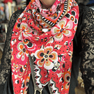 Pañuelo borlas 130*130 cms coral etnic multicolor