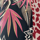 Pañuelo borlas 130*130 cms print leopardo rojo