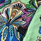 Pañuelo seda 130*130 cms verde diseño multicolor