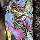 Pañuelo seda 130*130 cms morado diseño print