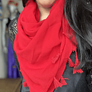 Pañuelo viscosa 90*90 cms rojo borlas