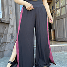 Palazzo kisu Tajali viscosa lino negro burdeo