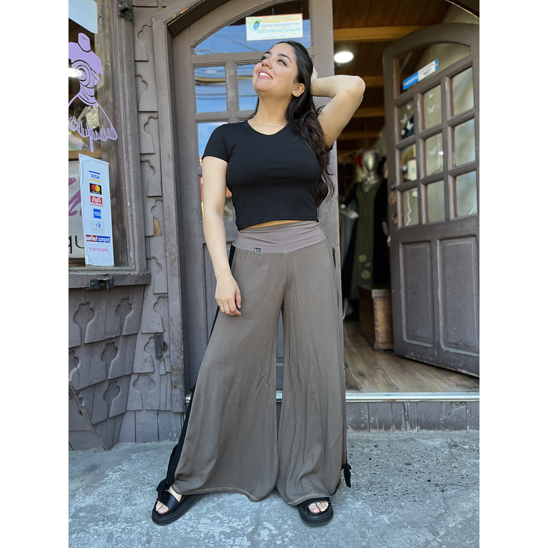 Bombacho kisu Tajali viscosa lino cafe negro