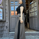 Bombacho kisu Tajali viscosa lino cafe negro