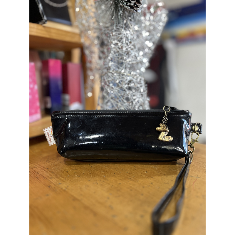 Estuche cartera ecocuero con asa desmontable