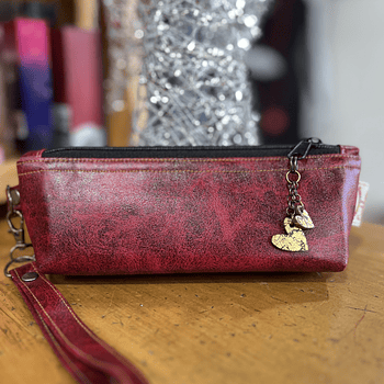 Estuche cartera ecocuero con asa desmontable