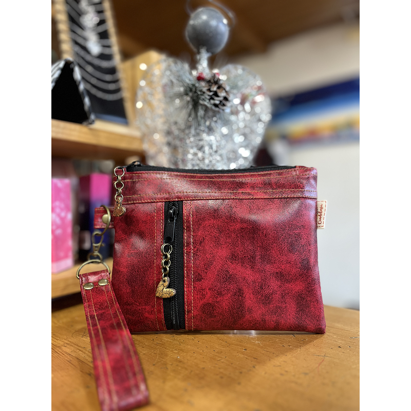 Estuche Scarlett ecocuero plano 2 cierres y asa variedad de colores