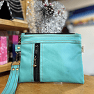 Estuche Scarlett ecocuero plano 2 cierres y asa variedad de colores