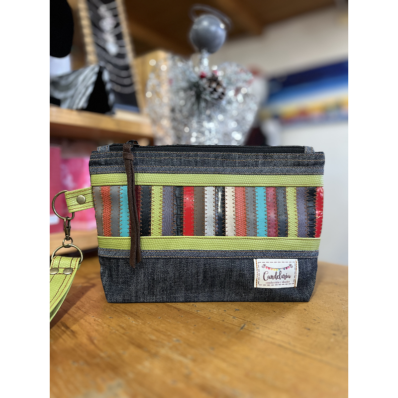 Estuche XL fibras ecocuero con fuelle y asa desmontable