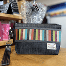 Estuche XL fibras ecocuero con fuelle y asa desmontable