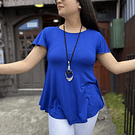 Polera Karla azul rey modal algodon manga corta vuelo