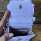 Porta celular tarjetero Lilas lila texturado