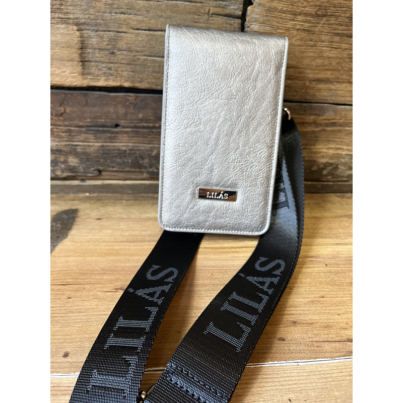 Porta celular tarjetero Lilas gris