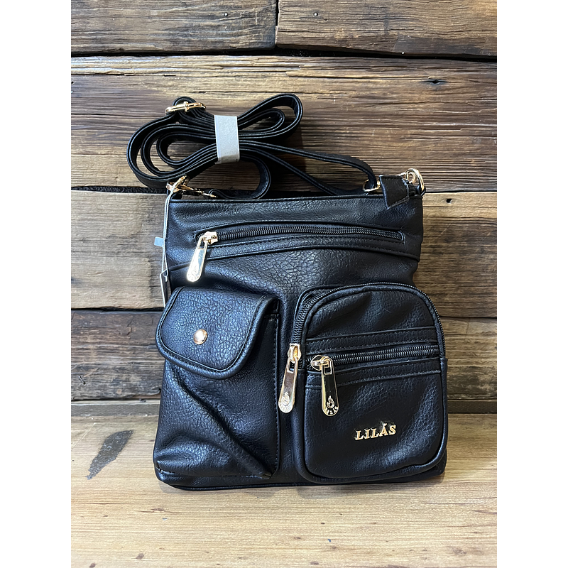 Cartera Lilas bandolera negro