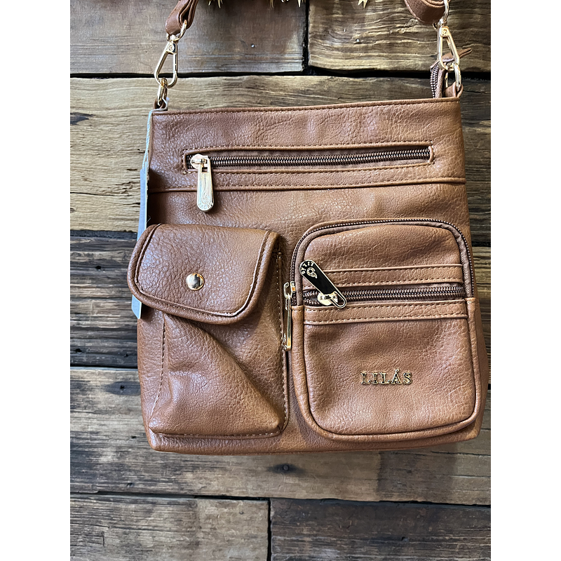 Cartera Lilas bandolera camel