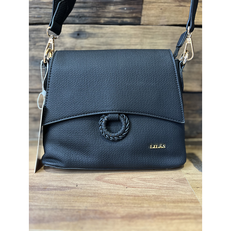 Cartera Lilas negro asas desmontables 