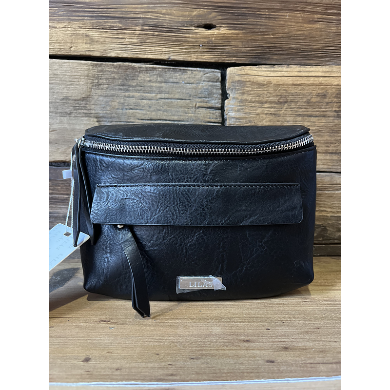 Riñonera Lilas negro 2 cierres