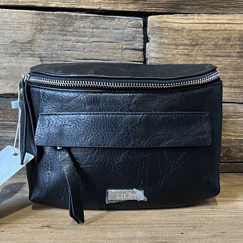 Riñonera Lilas negro 2 cierres