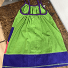 Vestido kisu niña pabilo bolsillo verde morado lino