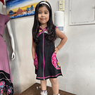Vestido kisu niña cierre capucha negro magenta roma