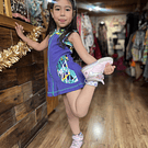 Vestido kisu niña cierre capucha morado verde estampado turquesa roma