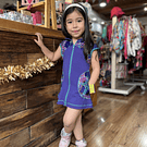 Vestido kisu niña cierre capucha morado verde roma