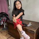 Vestido kisu niña bicolor negro rojo algodon pima