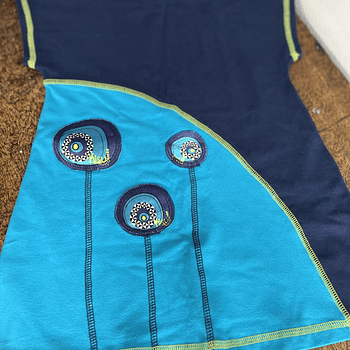 Vestido kisu niña bicolor calipso marino algodon pima