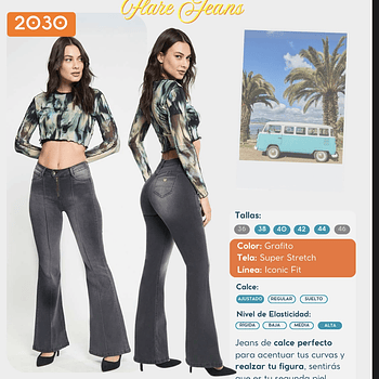 Jeans Paradise 2030 flare grafito