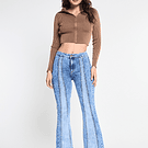 Jeans Paradise 1792 flare acid wash celeste
