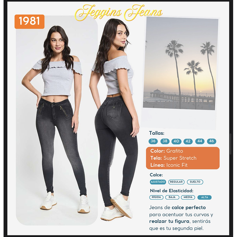 Jeans Paradise 1981 jeggins grafito