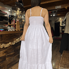 Maxi vestido blanco macramé