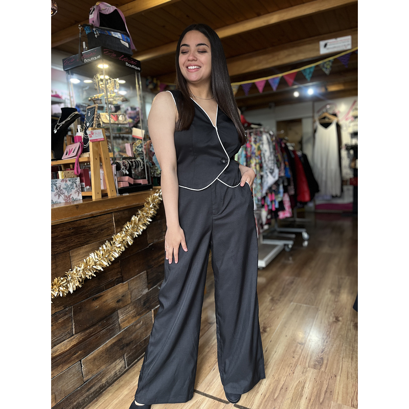 Conjunto pantalon + gillet negro