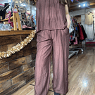 Conjunto pantalon + blusa chocolate