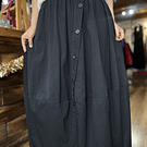 Maxi falda viscosa negro con botones