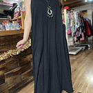 Maxi vestido negro algodon