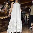 Maxi vestido blanco broderí