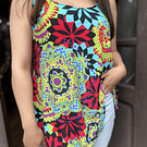 Top Tyty sin mangas maldalas mulricolor verde