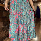Maxi falda India seda gold seda turquesa rosado gris 