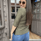 Polera Gloria negro golden manga 3/4