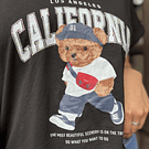 Polera California negro oso con brillos