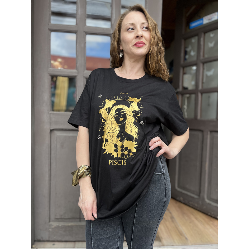 Polera Astrea zodiaco Piscis manga corta 
