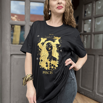 Polera Astrea zodiaco Piscis manga corta 