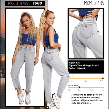Jeans Paradise 1680 Mom gris 