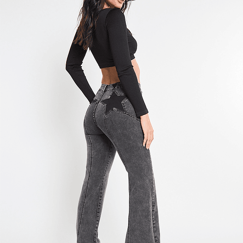 Jeans Paradise 2092 Flare Star Black Grafito 