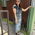 Vestido kisu Aylin negro teñido a mano abertura lateral